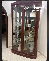 3 بوفيه خشب طبيعي مع زجاج