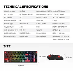  14 FANTECH MK918 ATOM PRO97 WIRELESS MECHANICAL GAMING KEYBOARD WHITE كيبورد فانتيك الجديد المميز