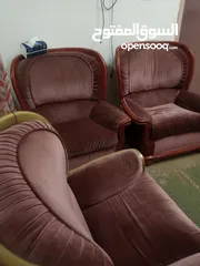  2 طقم كنب ثقيل خشب زان بالكامل
