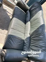  1 كنب جلد و مجموعة اثاث