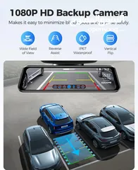  6 AZDOME PG17 12" WiFi Mirror Dash Cam 4K Front and 1080P Rear View Mirror Camera
