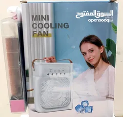  2 مروحة تكييف بسعة كبيرة لخزان الماء - تعمل بالطاقة USB، تصميم هادئ، 3 سرعات للرياح، محمولة لتبريد الم