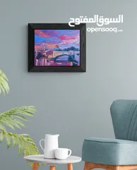  3 لوحة فنية انطباعية لقبة الصخرة عند الغروب