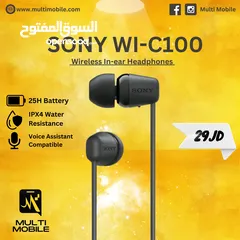  2 سماعات SONY WI-C100 (جديدة)
