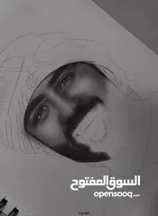  9 رسم وجه كامل بالرصاص او الفحم او الالوان