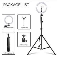  2 8/10inch Selfie Ring Light RGB Tripod Phone Stand Holder Photography RingLight Circle Fill Light