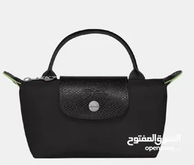  1 LONGCHAMP LE PLIAGE GREEN POUCH WITH HANDLE