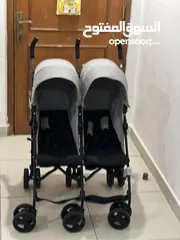  6 عربية توئم جديدة من ماركت ماما بابا mama     twin stroller for sale 25 kd papa