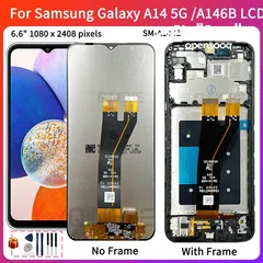  2 شاشة سامسونج A14 أصلية من شركة سامسونج مع فريم .  SAMSUNG A14 ORIGINAL LCD