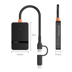  1 TYPE-C+LIGHTIN 8 IN 1 Card Reader