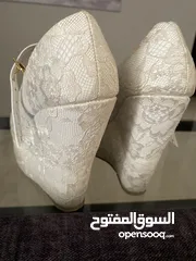  5 حذاء عروس مع كعب 15 سم روكي مريح جدًا  Wedding shoes size 37 with a rocky 15 cm heels