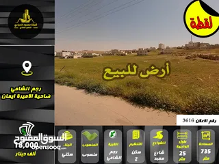  1 رقم الإعلان (3616) أرض لقطة للبيع في رجم الشامي ضاحية الاميرة ايمان