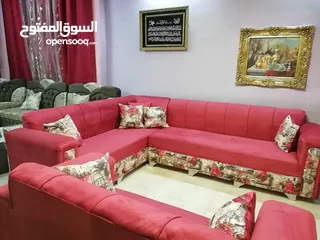  17 عرض خاص كورنر حرف L مع كنبة مزدوجة 9 مقاعد