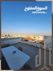  2 شقة طابق اخير مع روف دوبلكس مفروشة للبيع في تلاع العلي بالقرب من مسجد طيبة مساحة 280م