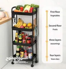  1 عربة أدوات المطبخ المتدحرجة    منظم تخزين متعدد الوظائف مع مقبض وعجلتين قابلتين للقفل للمطبخ والحمام
