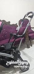  5 عربة أطفال مزدوجة مع هدية مفاجأة " بحالة ممتازة  وارد اميركا مناسبة لطفلين (طفل رضيع في المقدمة +طفل