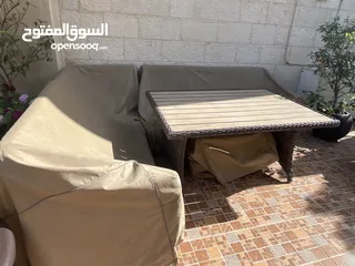  2 طقم جلسة خارجية من الخيزران