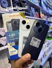  1 جهاز جديد بالكرتونة Spark GO 1 رام 6 و 8 جديد 64 و 128 مكفول سنة متوفر توصيل