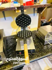  9 معدات كريب و وافل وخلاط صناعي وماكينة تسييح شكولا وجاطات بلاستك حراري غذائي امريكي وماكينة بسكوت ايس