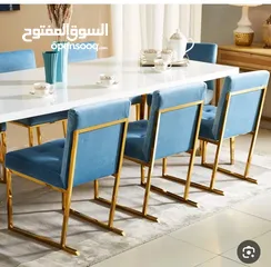  1 طقم طاولة طعام جديدة 8 اشخاص لاسرع متصل