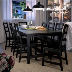  1 NORDVIKEN / NORDVIKEN Table and 4 chairs, Black/Black, 210/289x105 cm