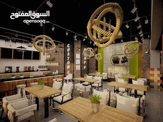  5 تصميم مطعم 3d باقل تكلفه وتسليم سريع