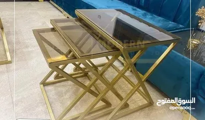  18 طرابيزات حديد باسعار مميزه لون ذهبي و فضي كل موديل الو سعر مختلف