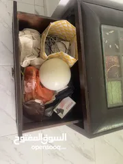  3 طاولة خشب زان مع وحدات تخزين