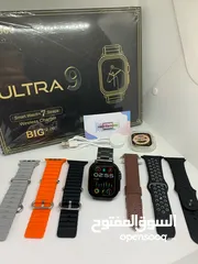  5 احدث بكج ساعة ذكية الجيل التاسع الافضل والمكفولة مع 7 كستك حديد وقماش والاترا وعادي  وكفر حماية