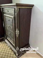  14 مكتب خشب زان تفصيل لون ازرق مع خزانة خشب تعليق  لون بني مع خزانة ملفات مع خزانة دروج