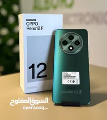  1 جهاز جديد بالكرتونة Oppo Reno 12F رام 16 جيجا 256 مكفول سنة متوفر توصيل