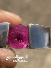  2 جوهرتين من خاتمين فضه 925 صياغه يدويه إحترافيه متوجين بأحجار الياقوت الطبيعي الغير معالج إطلاقا