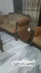  2 طقم كنب خشب قوي وثقيل تسع مقاعد