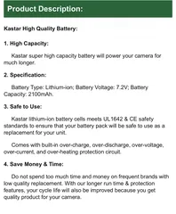  4 Kastar Battery for Canon 550d, 600d, 650d & 700d Camera  بطاريات لكمرات كانون