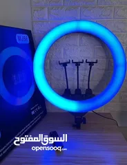  3 رينغ لايت مضيئ RGB ووضعيات ألوان مختلفة Ring Light RGB 56CM