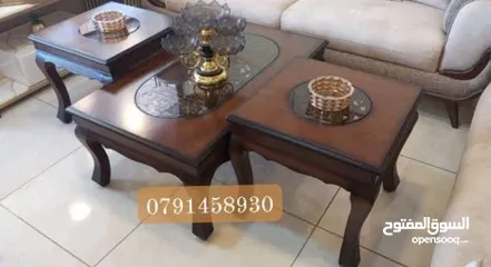  10 طاولات لغرف الضيوف خشب زان