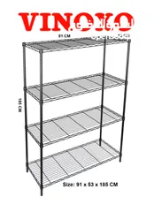  4 Chrome Coated Wire Shelving Units For Storage الرفوف للمخزن