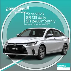  1 Toyota Yaris 2023 for rent - Free delivery for monthly rental