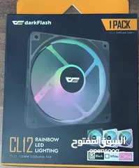 2 مروحة تبريد دارك فلاش جيمنج اصليه لكيسات الكومبيوتر ار جي بي DARKFLASH 120mm RGB GAMING CASE FAN