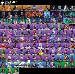  1 حساب فورت نايت معرقق (123سكن) بسعر خيالي