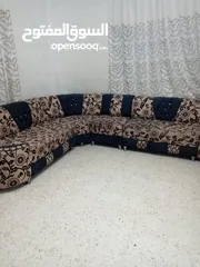  2 كورنر مرتبة تسع مقاعد لون بني غامق وبيج