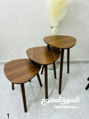  1 طقم من 3 طاولات متداخلة بتصاميم هندسية أنيقة تناسب كل ديكور، سواء مودرن أو كلاسيك