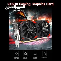  1 JINGSHA RX580 Gaming Graphics Card 8GB/GDDR5/256bit Video Card 1257/1340MHz Core