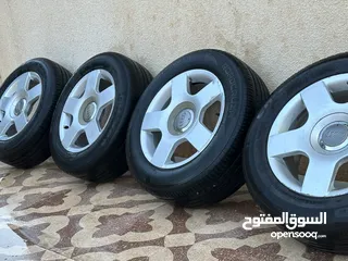  4 Audi Rims+tires In perfect condition/ جنطات اودي للبيع مع كوشوك
