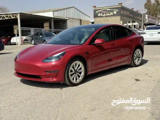  8 تسلا MODEl مج 3 موديل 2021 ستاندر بلس خمري داخل ابيض بحالة الوكاله فحص كامل حرره