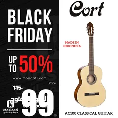  2 جيتار كورت Cort AC100 Classical Guitar صناعة اندونيسية