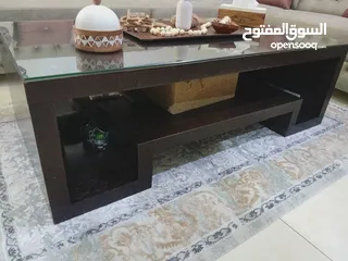  5 طاولة وسط  وطاولة تلفزيون خشب صولد متين لغرفة الجلوس