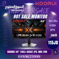  2 شاشة KOORUI 24E3 165Hz IPS  عشاق الألعاب