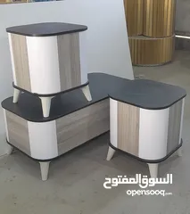  2 طاولات وسط خشب 18م الون حسب الطلب مكون من ثلاث قطع تفصيل حسب الطلب والمقاس