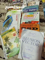  3 "مجموعة سي ديات "CDs " برامج كمبيوتر وللتصميم  وألعاب مستعملة بحالة ممتازة - بأسعار رائعة!"